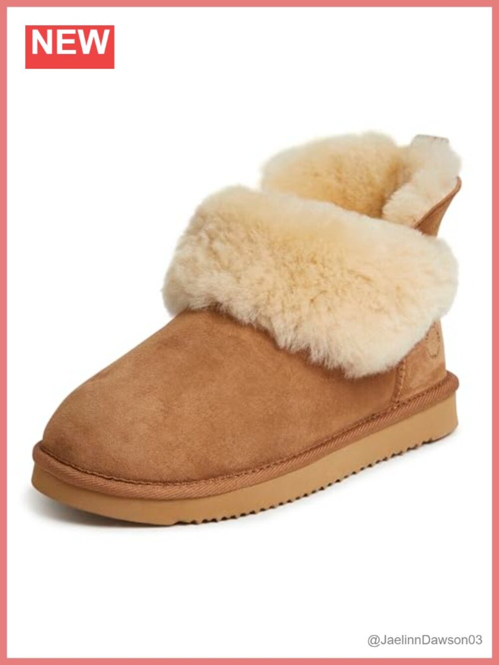100% Australian Shearling Water Resistant Foldover Boot Slippers Women's Indoor